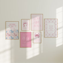 Load image into Gallery viewer, Pink girly aesthetic Christian bible verse wall art print