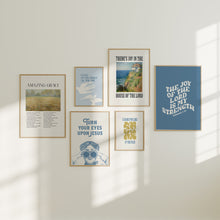 Load image into Gallery viewer, Modern green blue bible verse art prints set of 6