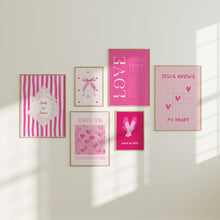 Load image into Gallery viewer, Aesthetic Pink Valentines coquette bible verse girly art prints