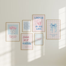 Load image into Gallery viewer, Pink blue set of 6 Christian wall art prints 02-323