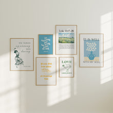 Load image into Gallery viewer, Modern Blue green aesthetic scripture wall art print