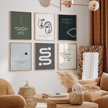 Load image into Gallery viewer, Modern Green blue bible verse art prints