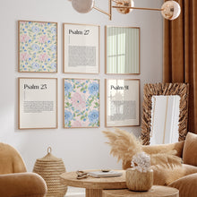 Load image into Gallery viewer, Aesthetic watercolor Psalm collection set of 6 wall art prints