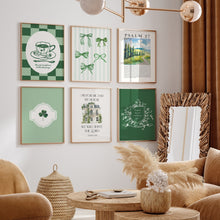 Load image into Gallery viewer, Green coquette bible verse set of 6 art prints