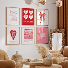 Load image into Gallery viewer, Aesthetic red Valentines coquette set of 6 bible verse girly art prints 2