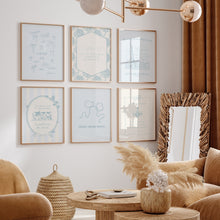 Load image into Gallery viewer, Blue trendy coquette Christian bible verse art prints