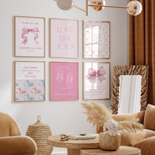 Load image into Gallery viewer, Pink girly set of 6 aesthetic Christian bible verse wall art prints