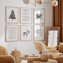 Load image into Gallery viewer, Set of 6 Minimal Vintage Christian Christmas Bible Verse Wall Art Prints 13-210