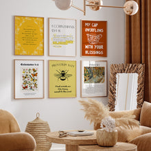 Load image into Gallery viewer, Aesthetic red yellow set of 6 fall thanks giving Christian bible verse art prints