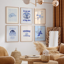 Load image into Gallery viewer, Modern Blue cowgirl bible verse wall art prints