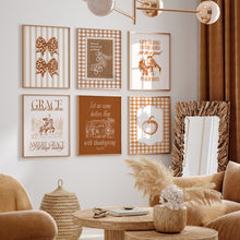 Load image into Gallery viewer, Fall Western Cowgirl Thanksgiving Christian Bible Verse Wall Art Set of 6 art prints 02-327