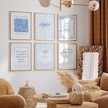 Load image into Gallery viewer, Light Blue set of 6 Christian wall art prints 02-318