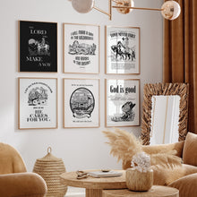 Load image into Gallery viewer, Black Western Cowgirl Christian wall art prints
