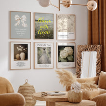 Load image into Gallery viewer, Aesthetic vintage bible verse set of 6 wall art prints