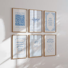 Load image into Gallery viewer, Light Blue set of 6 Christian wall art prints 02-318