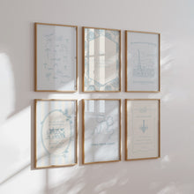 Load image into Gallery viewer, Blue trendy coquette Christian bible verse art prints