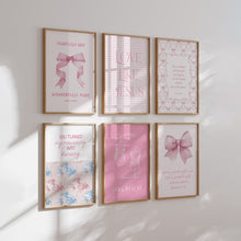 Load image into Gallery viewer, Pink girly set of 6 aesthetic Christian bible verse wall art prints