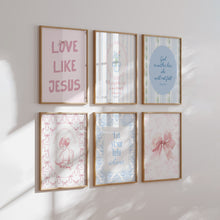 Load image into Gallery viewer, Aesthetic Set of 6 Pastel pink blue Christian wall art 02-327 (Choose your print)