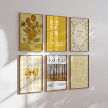 Load image into Gallery viewer, Yellow fall thanks giving Aesthetic bible verse set of 6 art prints