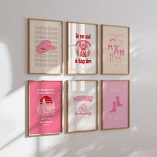 Load image into Gallery viewer, Modern pink cowgirl bible verse wall art prints