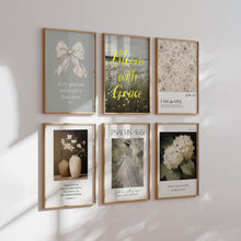 Load image into Gallery viewer, Aesthetic vintage bible verse set of 6 wall art prints