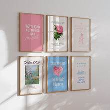 Load image into Gallery viewer, Modern aesthetic pink blue bible verse wall art prints