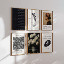 Load image into Gallery viewer, Aesthetic Black trendy room set of 6 wall art prints