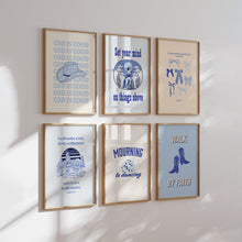 Load image into Gallery viewer, Modern Blue cowgirl bible verse wall art prints