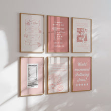 Load image into Gallery viewer, Modern Pink aesthetic set of 6 Christian kitchen wall art prints