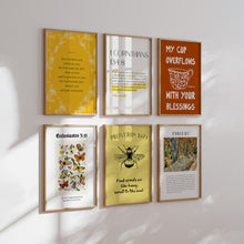 Load image into Gallery viewer, Aesthetic red yellow set of 6 fall thanks giving Christian bible verse art prints