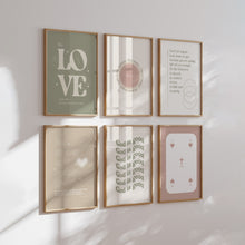 Load image into Gallery viewer, Sage green Teen girl bible verse wall art set of 6 prints 07-23402
