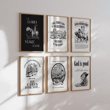 Load image into Gallery viewer, Black Western Cowgirl Christian wall art prints