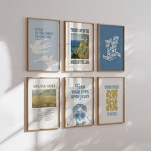 Load image into Gallery viewer, Modern green blue bible verse art prints set of 6