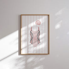 Load image into Gallery viewer, Watercolor pink swimming set of 6 art print 07-33601