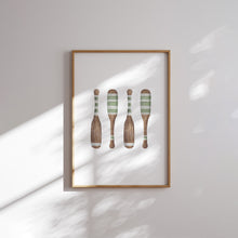 Load image into Gallery viewer, Sage green set of 6 nautical beach house art prints 07-346