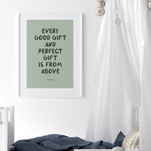 Load image into Gallery viewer, Sage green Christian kids  bible verse wall art set of 6 prints 07-23502