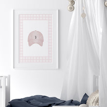 Load image into Gallery viewer, Pink gingham pattern watercolor golf set of 6 art print 07-31103