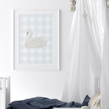 Load image into Gallery viewer, Blue watercolor whimsical nursery coquette style set of 6 art prints 07-278