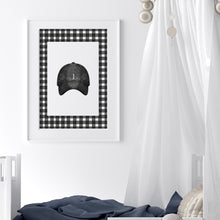 Load image into Gallery viewer, Black gingham pattern watercolor golf set of 6 art print 07-31102