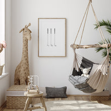 Load image into Gallery viewer, Black watercolor golf set of 6 art print 07-31105