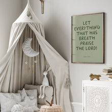 Load image into Gallery viewer, Sage green Christian kids  bible verse wall art set of 6 prints 07-235