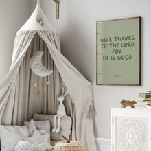 Load image into Gallery viewer, Sage green Christian kids  bible verse wall art set of 6 prints 07-23502