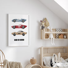 Load image into Gallery viewer, Watercolor car racer Christian kids bible verse set of 6 art print 07-31701