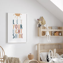 Load image into Gallery viewer, set of 6 boho let your shine Christian kids bible verse art print 07-123