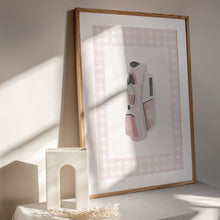 Load image into Gallery viewer, Pink gingham pattern watercolor golf set of 6 art print 07-31103