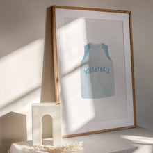 Load image into Gallery viewer, watercolor blue volleyball art print (Choose your print) 07-300