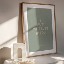 Load image into Gallery viewer, Sage green Christian kids  bible verse wall art set of 6 prints 07-23502