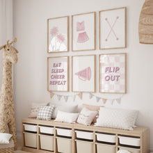 Load image into Gallery viewer, Watercolor Pink Cheerleading set of 6 art print 07-32502
