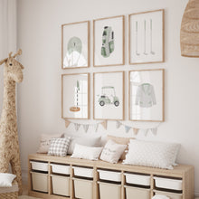 Load image into Gallery viewer, Sage green watercolor golf set of 6 art print 07-27115