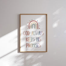 Load image into Gallery viewer, Watercolor boho pastel rainbow Christian kids bible verse art print 07-26602